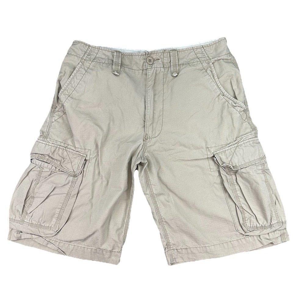 Vintage Polo Jeans Co Ralph Lauren Shorts Beige Cargo Ripstop size 34 Y2K EUC